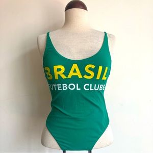 •Triya• Futebol Clube Brasil Scoop-back Monokini Swimsuit